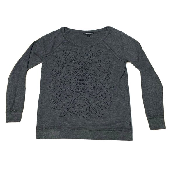 Rock & Republic beaded sweater womens small gray - Picture 1 of 9